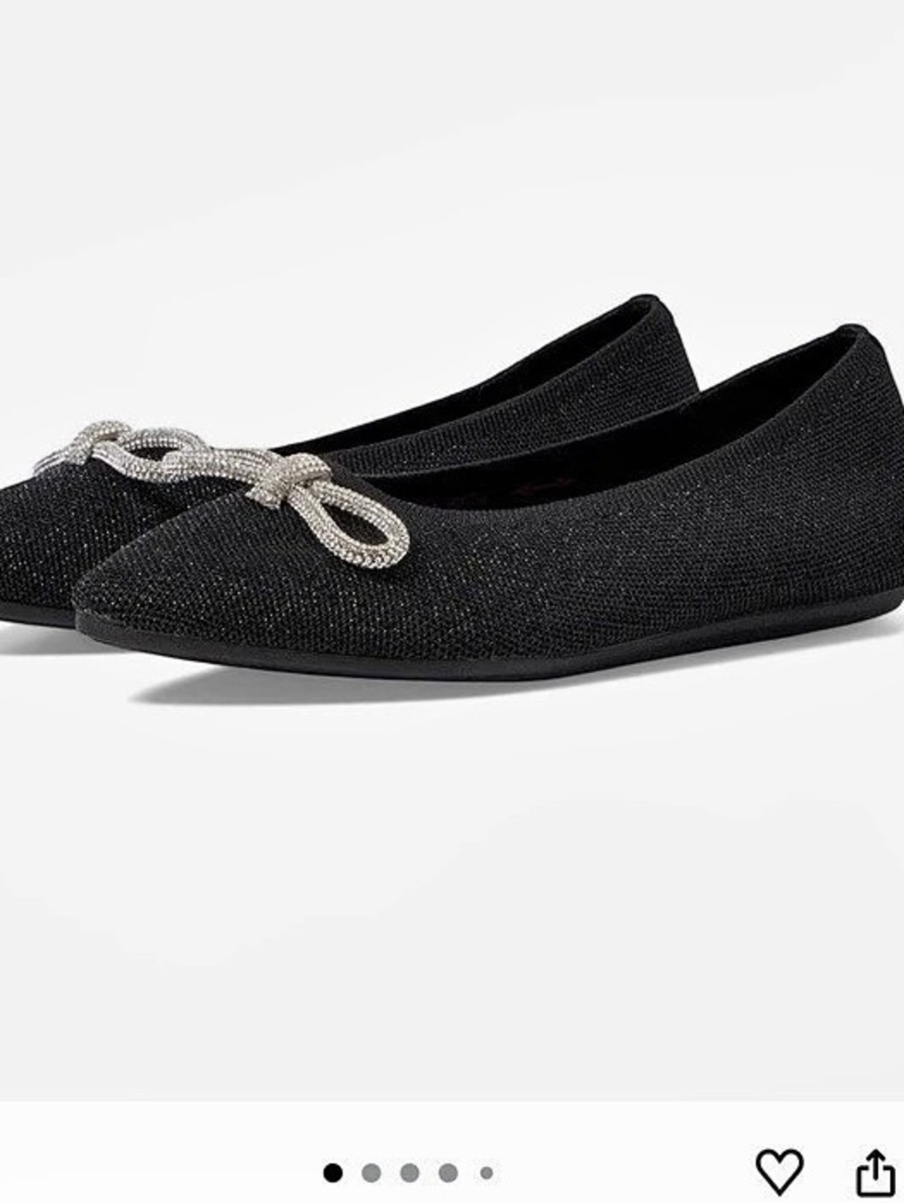 Skechers Cleo Point - Glitzy Haze Bow Flats Black US 9.5